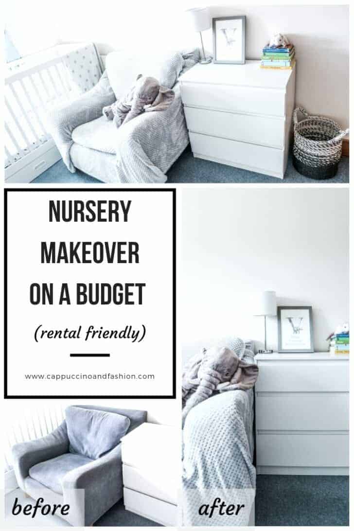 nursery makeover on a budget rental friendly