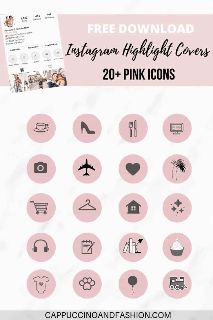 free download instagram highlight covers pink black icons