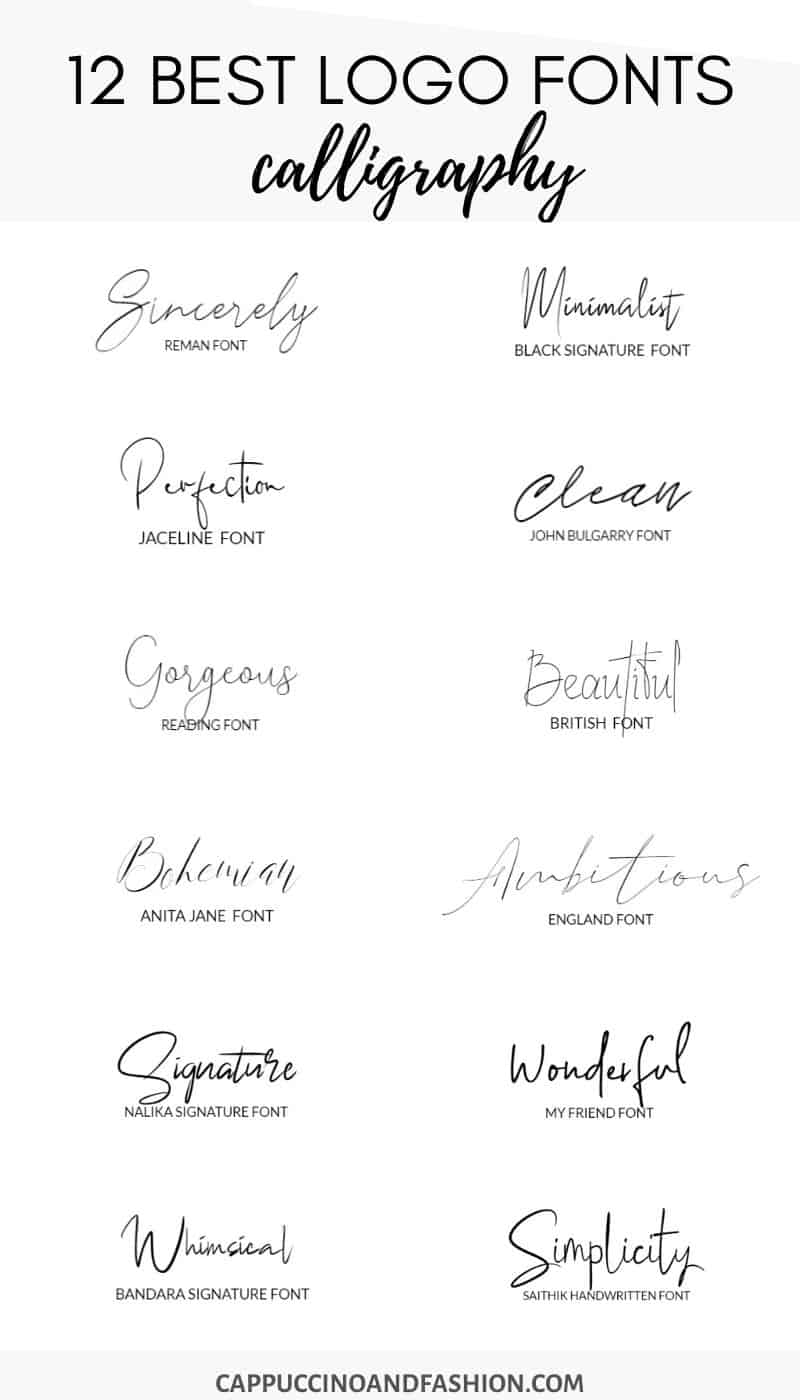 12 Best Handwritten Logo Fonts - Free Blog Logo Designs - Cappuccino ...