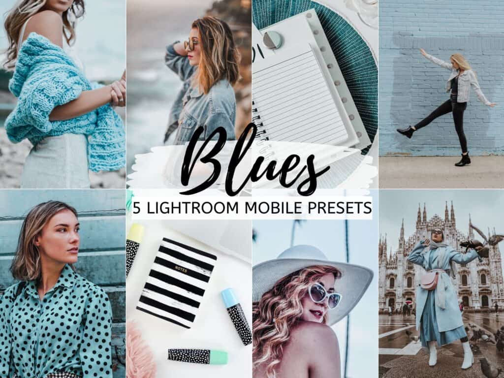 blue blues bright airy lightroom presets