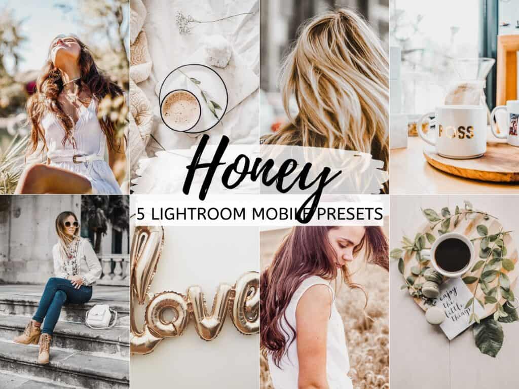 honey bright airy lightroom mobile presets