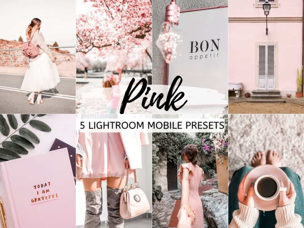 pink bright airy lightroom presets for instagram bloggers