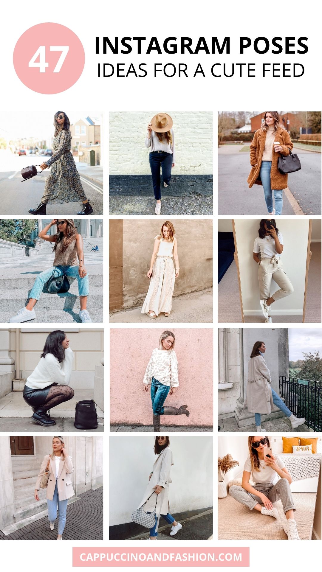 47 Instagram Poses Ideas for Cute Photos - Cappuccino and Fashion