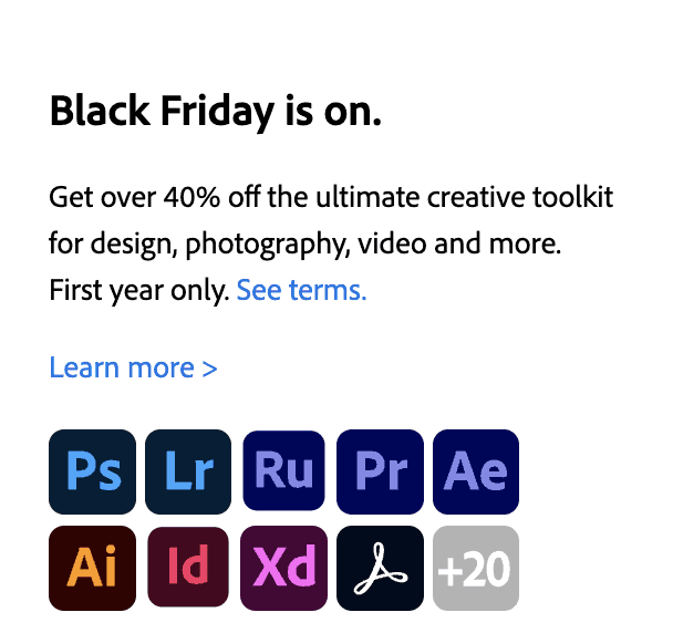 Best Black Friday Deals for Bloggers 2022 - Adobe
